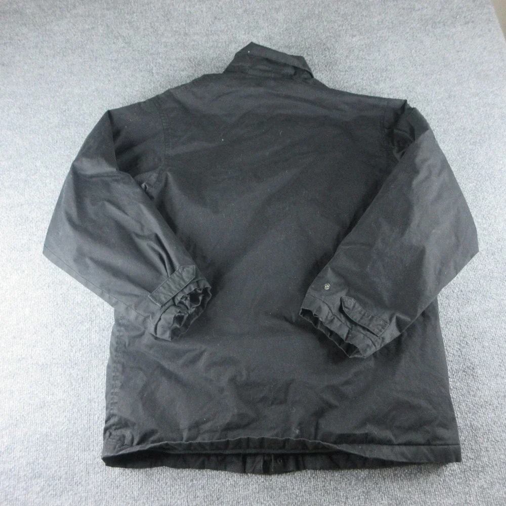 Polo Ralph Lauren Jacket Mens M Black Canvas Button Front Tin Oil Chore Coat‎